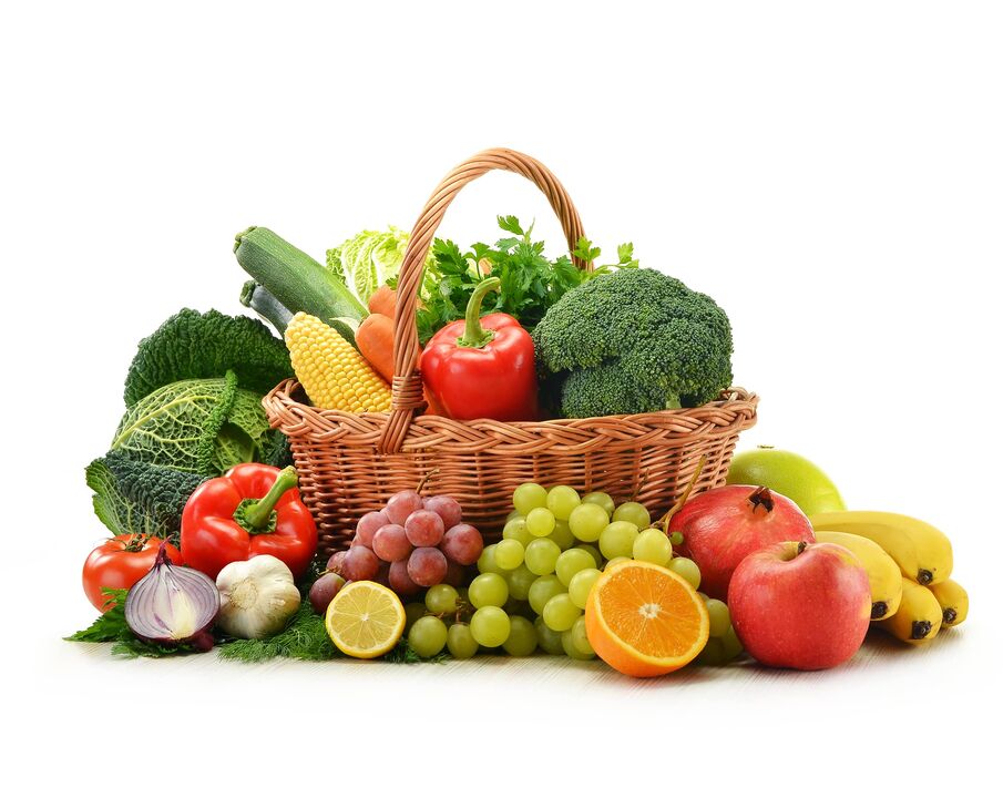 sveže sadje in zelenjava na dieti